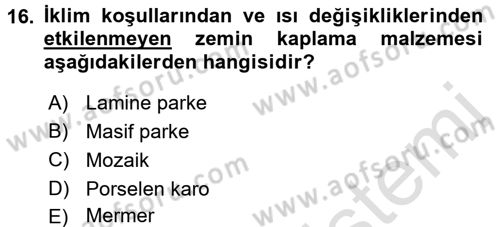Mağaza Atmosferi Dersi Ara Sınavı Deneme Sınav Soruları 16. Soru