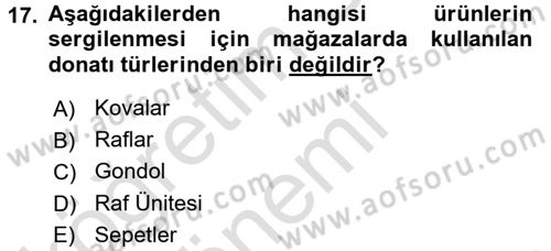 Mağaza Atmosferi Dersi 2016 - 2017 Yılı (Vize) Ara Sınav Soruları 17. Soru