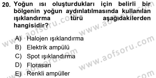 Mağaza Atmosferi Dersi Ara Sınavı Deneme Sınav Soruları 20. Soru