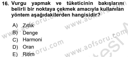 Mağaza Atmosferi Dersi 2017 - 2018 Yılı (Vize) Ara Sınavı 16. Soru