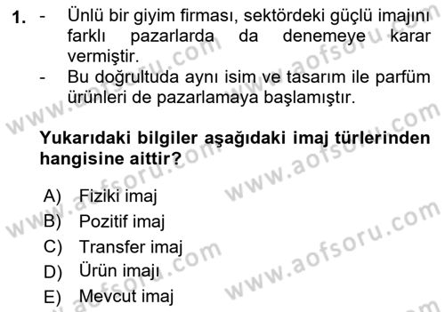 Mağaza Atmosferi Dersi 2018 - 2019 Yılı (Final) Dönem Sonu Sınavı 1. Soru