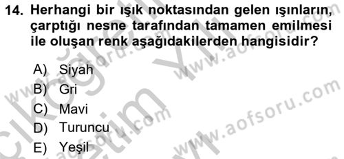 Mağaza Atmosferi Dersi 2018 - 2019 Yılı Yaz Okulu Sınavı 14. Soru