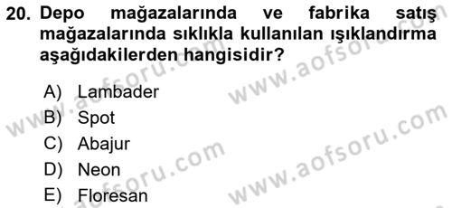 Mağaza Atmosferi Dersi 2019 - 2020 Yılı (Vize) Ara Sınav Soruları 20. Soru