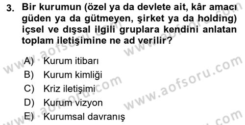 Mağaza Atmosferi Dersi 2019 - 2020 Yılı (Vize) Ara Sınav Soruları 3. Soru