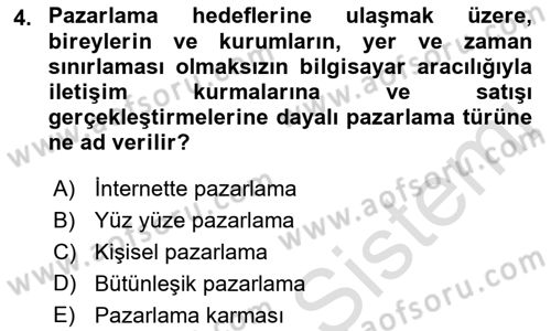 Mağaza Atmosferi Dersi 2019 - 2020 Yılı (Vize) Ara Sınavı 4. Soru