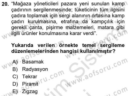 Mağaza Atmosferi Dersi 2021 - 2022 Yılı (Vize) Ara Sınavı 20. Soru