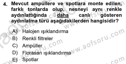 Mağaza Atmosferi Dersi 2021 - 2022 Yılı (Vize) Ara Sınavı 4. Soru