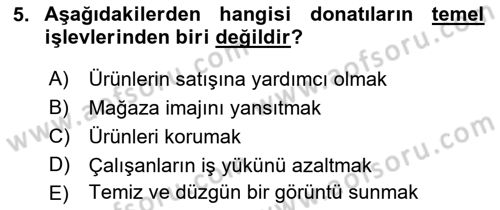 Mağaza Atmosferi Dersi 2021 - 2022 Yılı (Vize) Ara Sınavı 5. Soru