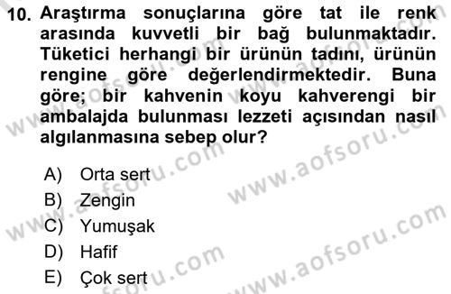 Mağaza Atmosferi Dersi 2021 - 2022 Yılı (Final) Dönem Sonu Sınavı 10. Soru