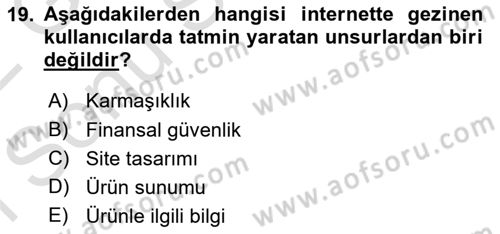 Mağaza Atmosferi Dersi 2021 - 2022 Yılı (Final) Dönem Sonu Sınavı 19. Soru