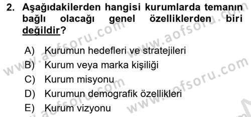 Mağaza Atmosferi Dersi 2021 - 2022 Yılı (Final) Dönem Sonu Sınavı 2. Soru