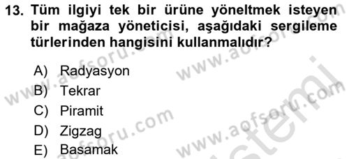 Mağaza Atmosferi Dersi 2022 - 2023 Yılı (Vize) Ara Sınavı 13. Soru