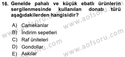 Mağaza Atmosferi Dersi 2022 - 2023 Yılı (Vize) Ara Sınavı 16. Soru