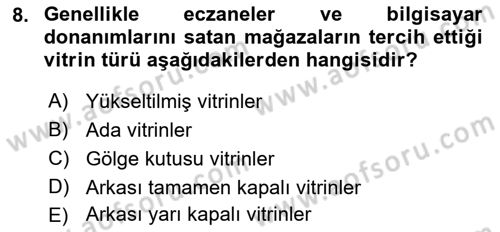 Mağaza Atmosferi Dersi 2022 - 2023 Yılı (Vize) Ara Sınavı 8. Soru