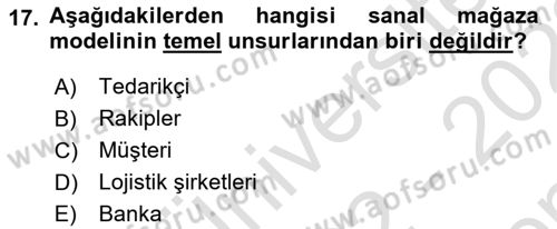 Mağaza Atmosferi Dersi 2022 - 2023 Yılı (Final) Dönem Sonu Sınavı 17. Soru