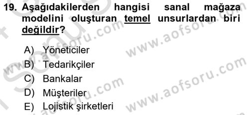 Mağaza Atmosferi Dersi 2023 - 2024 Yılı (Final) Dönem Sonu Sınavı 19. Soru