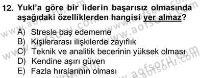 Organizasyonlarda Davranış Dersi Ara Sınavı Deneme Sınav Soruları 12. Soru