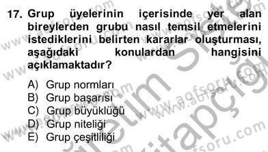 Organizasyonlarda Davranış Dersi Ara Sınavı Deneme Sınav Soruları 17. Soru