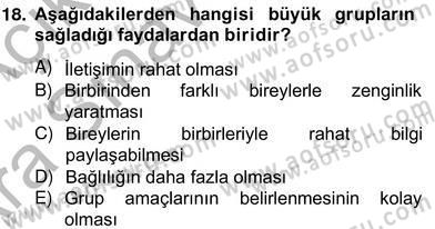 Organizasyonlarda Davranış Dersi Ara Sınavı Deneme Sınav Soruları 18. Soru