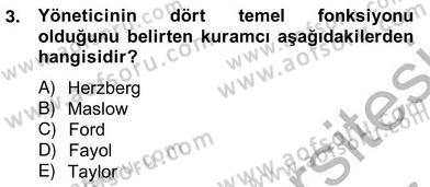 Organizasyonlarda Davranış Dersi Ara Sınavı Deneme Sınav Soruları 3. Soru