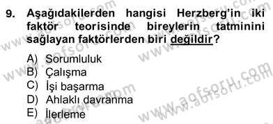 Organizasyonlarda Davranış Dersi Ara Sınavı Deneme Sınav Soruları 9. Soru
