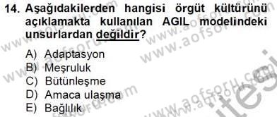 Organizasyonlarda Davranış Dersi 2012 - 2013 Yılı (Final) Dönem Sonu Sınav Soruları 14. Soru