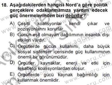 Organizasyonlarda Davranış Dersi 2012 - 2013 Yılı (Final) Dönem Sonu Sınav Soruları 18. Soru