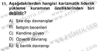 Organizasyonlarda Davranış Dersi Ara Sınavı Deneme Sınav Soruları 11. Soru