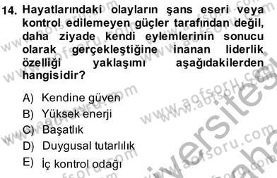 Organizasyonlarda Davranış Dersi Ara Sınavı Deneme Sınav Soruları 14. Soru
