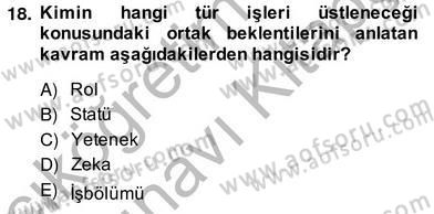 Organizasyonlarda Davranış Dersi Ara Sınavı Deneme Sınav Soruları 18. Soru
