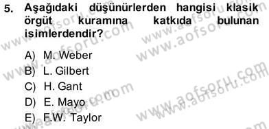 Organizasyonlarda Davranış Dersi Ara Sınavı Deneme Sınav Soruları 5. Soru