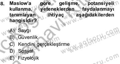 Organizasyonlarda Davranış Dersi Ara Sınavı Deneme Sınav Soruları 8. Soru