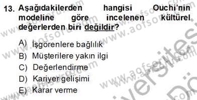 Organizasyonlarda Davranış Dersi 2013 - 2014 Yılı (Final) Dönem Sonu Sınav Soruları 13. Soru