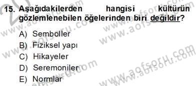 Organizasyonlarda Davranış Dersi 2013 - 2014 Yılı (Final) Dönem Sonu Sınav Soruları 15. Soru