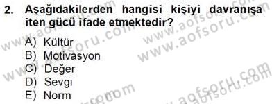 Organizasyonlarda Davranış Dersi 2013 - 2014 Yılı Tek Ders Sınav Soruları 2. Soru