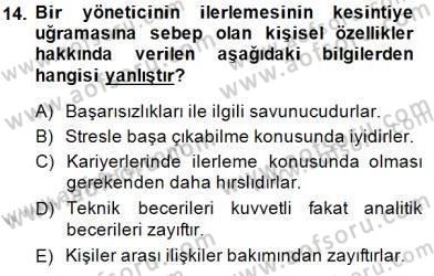 Organizasyonlarda Davranış Dersi Ara Sınavı Deneme Sınav Soruları 14. Soru
