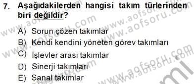 Organizasyonlarda Davranış Dersi Ara Sınavı Deneme Sınav Soruları 7. Soru