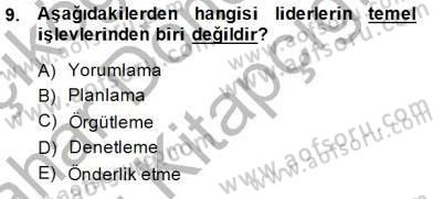 Organizasyonlarda Davranış Dersi Ara Sınavı Deneme Sınav Soruları 9. Soru