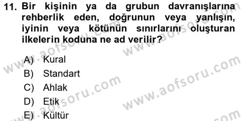 Organizasyonlarda Davranış Dersi 2015 - 2016 Yılı (Final) Dönem Sonu Sınav Soruları 11. Soru