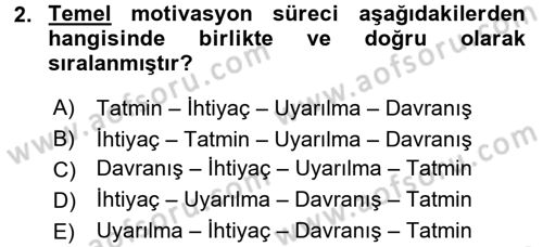 Organizasyonlarda Davranış Dersi 2015 - 2016 Yılı (Final) Dönem Sonu Sınav Soruları 2. Soru