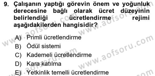 Organizasyonlarda Davranış Dersi Ara Sınavı Deneme Sınav Soruları 9. Soru