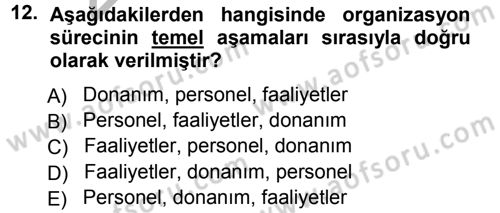 Perakende Yönetimi Dersi 2012 - 2013 Yılı (Vize) Ara Sınav Soruları 12. Soru