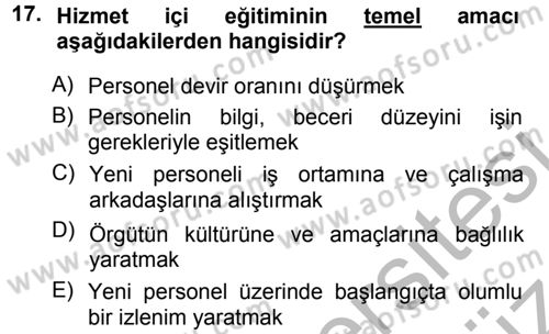 Perakende Yönetimi Dersi 2012 - 2013 Yılı (Vize) Ara Sınav Soruları 17. Soru