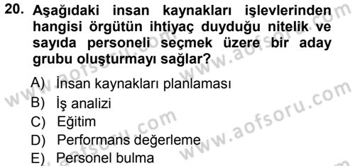 Perakende Yönetimi Dersi 2012 - 2013 Yılı (Vize) Ara Sınav Soruları 20. Soru