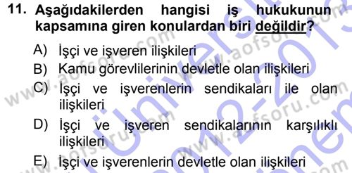 Perakende Yönetimi Dersi 2012 - 2013 Yılı (Final) Dönem Sonu Sınav Soruları 11. Soru