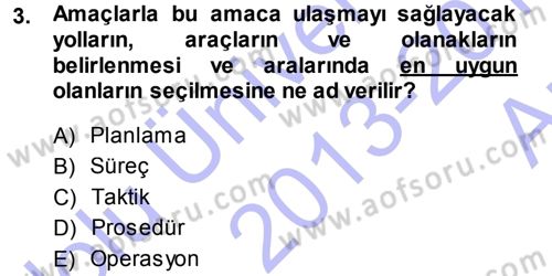 Perakende Yönetimi Dersi 2013 - 2014 Yılı (Vize) Ara Sınav Soruları 3. Soru