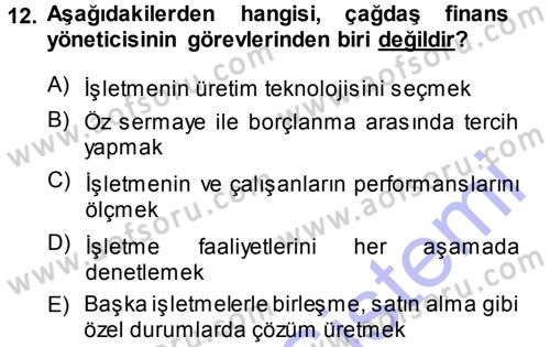 Perakende Yönetimi Dersi 2013 - 2014 Yılı (Final) Dönem Sonu Sınav Soruları 12. Soru
