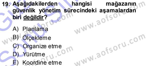 Perakende Yönetimi Dersi 2013 - 2014 Yılı (Final) Dönem Sonu Sınav Soruları 19. Soru