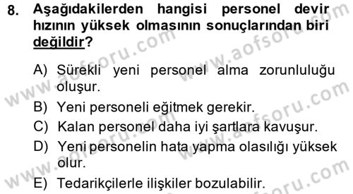 Perakende Yönetimi Dersi 2013 - 2014 Yılı (Final) Dönem Sonu Sınav Soruları 8. Soru