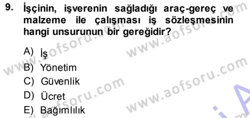 Perakende Yönetimi Dersi 2013 - 2014 Yılı (Final) Dönem Sonu Sınav Soruları 9. Soru